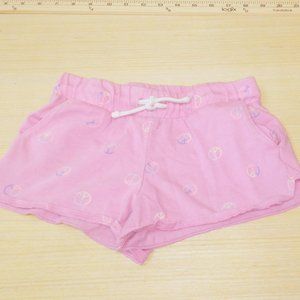 Old Navy Pink Cheer / Peace Sign Shorts in Girls size 6/7 Small